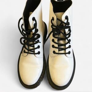 Dr. Martens White Black Combat Boots